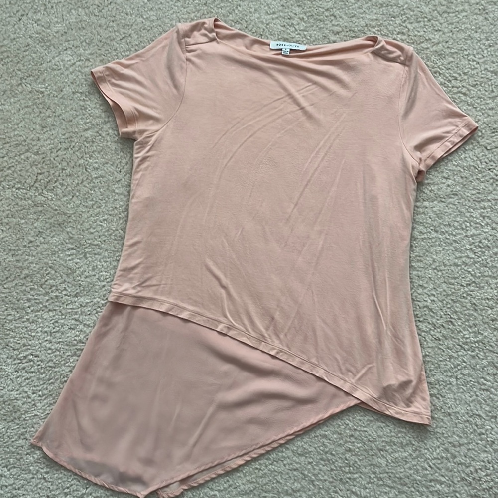 Rose & Olive Asymmetrical Top - Size S